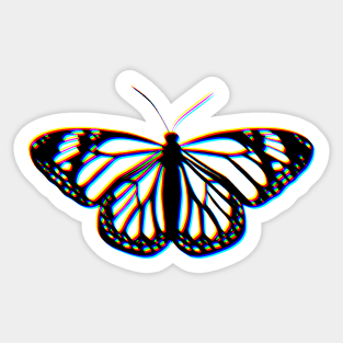 Glitch Monarch Buttefly Sticker